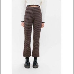 Urban Outfitters Cara Plaid Kick Flare Pants